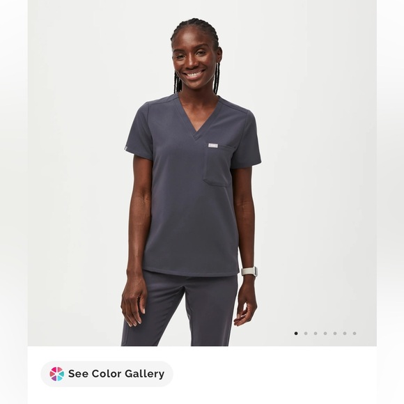 FIGS Women’s One-Pocket Scrub Top – Charcoal – Size XL - Picture 5 of 5